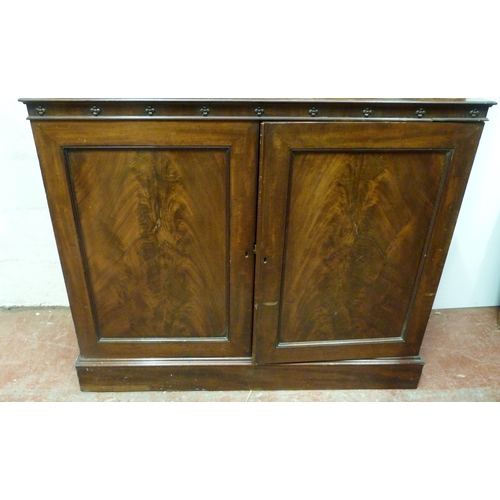 422 - 19th century mahogany bookcase by James Winter of Wardour st London, with Gothic-themed castellated ... 