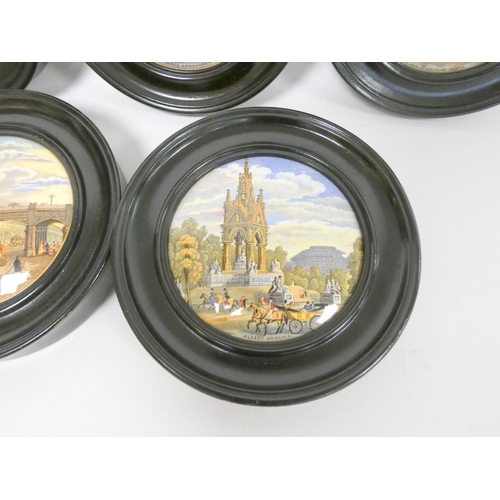 167 - Five Victorian Pratt pot lids, depicting various scenes to include Thames Embankment, New St Thomas ... 