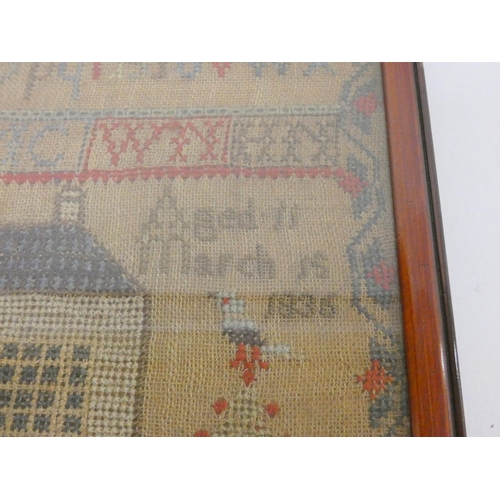 297 - William IV needlepoint sampler, worked by Ann Choaks, Stanwix, Aged 11. Dated March 15, 1836, With s... 