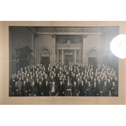 374 - Large format photographic print titled 'The Chief Officials and Agents of The British Linen Company ... 