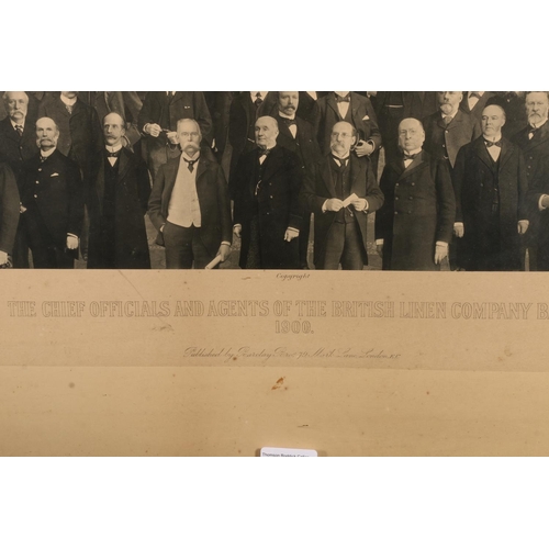 374 - Large format photographic print titled 'The Chief Officials and Agents of The British Linen Company ... 