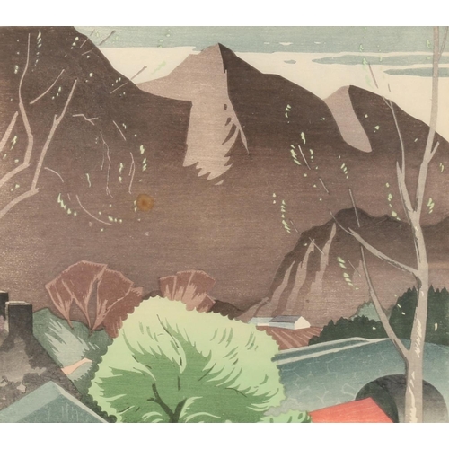 408 - IAN ALEC JOHNSON CLYNE (1895-1955), Springtime in Kintail 1947, woodblock print, signed lower right,... 