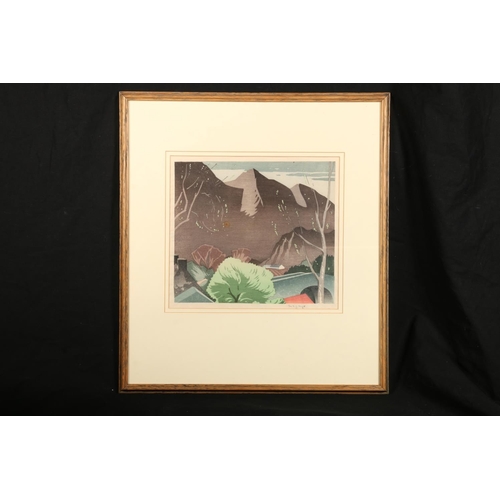 408 - IAN ALEC JOHNSON CLYNE (1895-1955), Springtime in Kintail 1947, woodblock print, signed lower right,... 