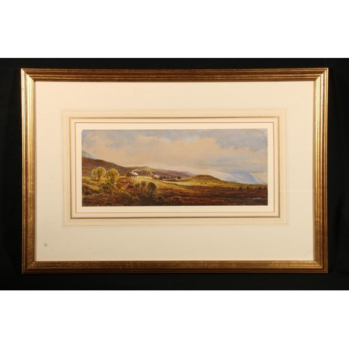 409 - WALLER HUGH PATON RSA (1828-1895), Highland landscape with crofts, gouache, signed and dated 1871 lo... 