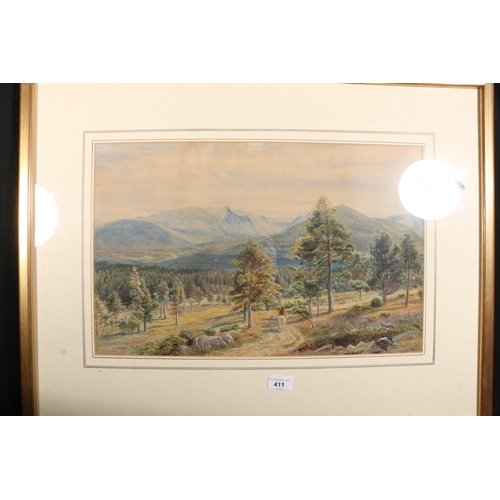 411 - GERTRUDE MARTINEAU, Tulloch Grue, watercolour, unsigned, 32cm x 50cm, frame 57cm x 74cm. Malcolm Inn... 