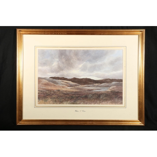 415 - WILLIAM SIMPSON CLOWE, Highland lochscape with capercaillie, watercolour, signed and dated 1980 lowe... 