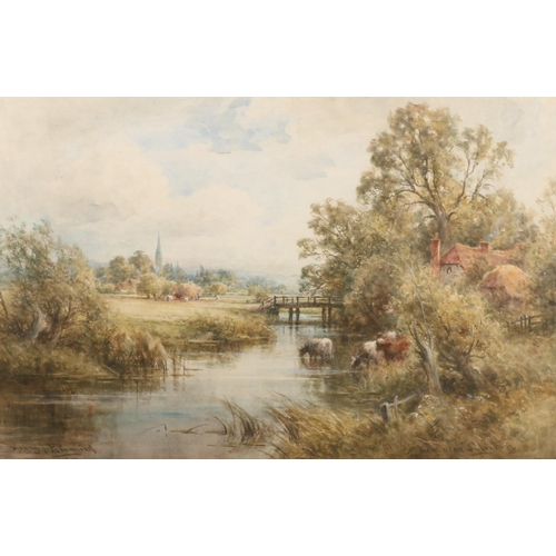 416 - HENRY JOHN KINNAIRD (1861-1929), View near Salisbury, watercolour, signed lower right, 34cm x 52cm, ... 