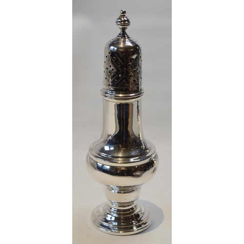 6 - Two silver baluster casters, 286g gross.  (2)