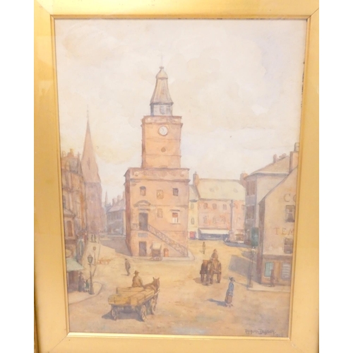 255 - Henry Raeburn Dobson (Scottish 1901-1985)Mid Steeple DumfriesWatercolourSigned and dated 1918, 35.5c... 