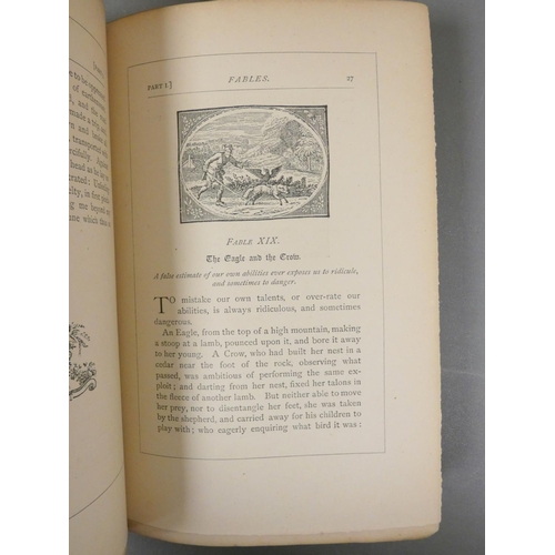 25 - BEWICK THOMAS.  Bewick's Select Fables. Port. frontis & wood eng. illus. Rubbed qtr. b... 