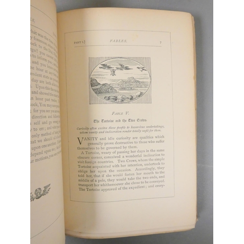 25 - BEWICK THOMAS.  Bewick's Select Fables. Port. frontis & wood eng. illus. Rubbed qtr. b... 