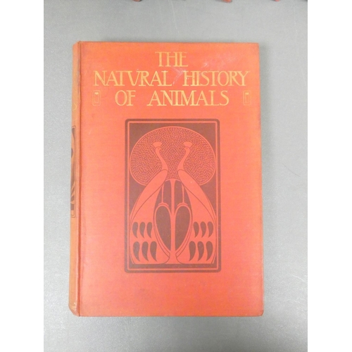 30 - GRESHAM (Pubs).  The Natural History of Animals. 8 vol. set in orig. red cloth with col. p... 