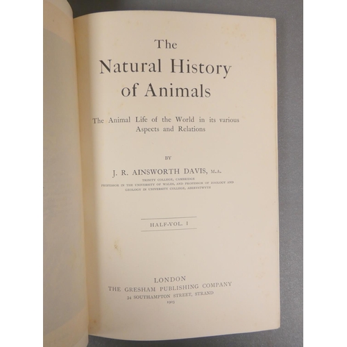 30 - GRESHAM (Pubs).  The Natural History of Animals. 8 vol. set in orig. red cloth with col. p... 