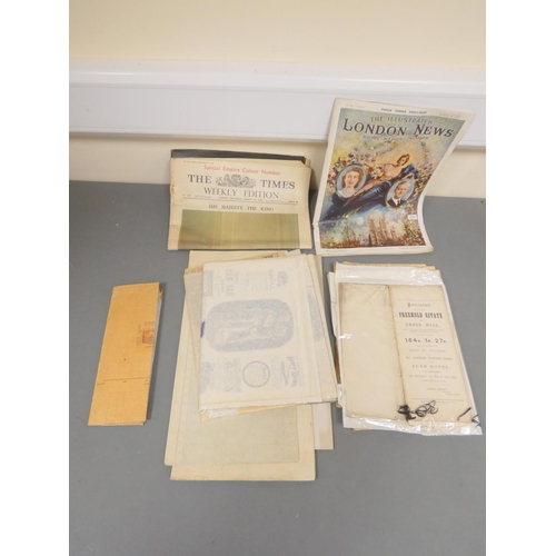 31 - Ephemera.  Small bundle of assorted ephemera incl. local sale particulars & plans, per... 