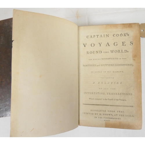 35 - COOK JAMES.  Captain Cook`s Voyages Round the World. Vols. 1 & 3. Vol. 1 re. First Voyage, ... 