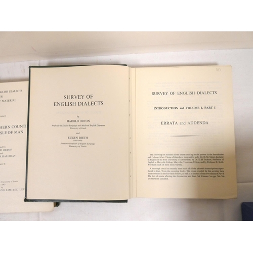 4 - ORTON HAROLD & DIETH EUGEN.  Survey of English Dialects. Introductory vol. plus 4 vols. in twelv... 