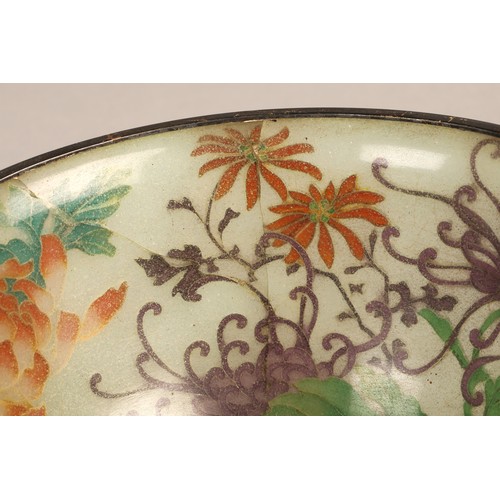 199 - Japanese Plique-a-jour bowl, with translucent cloisonne enamels 14 cm diameter.