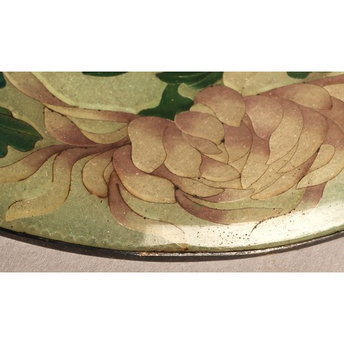 199 - Japanese Plique-a-jour bowl, with translucent cloisonne enamels 14 cm diameter.