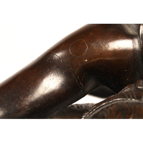 256 - After James Pradier, ( Swiss/French 1790/1852) Bronze figure of a classical male hunter, signed J Pr... 