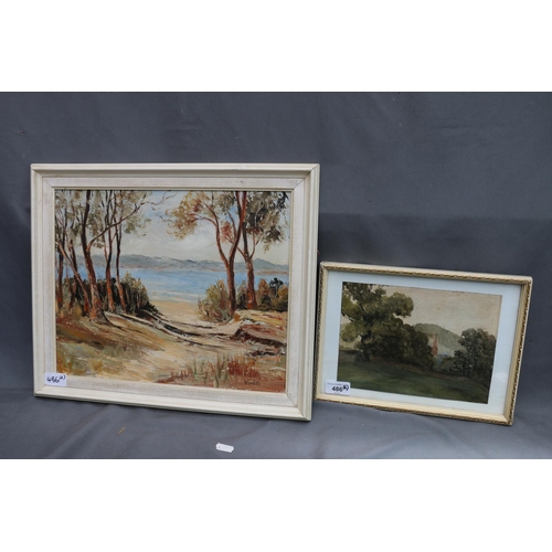 486 - WILLIAM ROSEBURY, In Gala Wood, watercolour, signed lower right with initials 'WR', 16cm x 22cm, fra... 