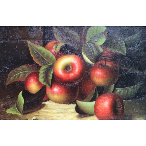 489 - 20th CENTURY SCHOOL, still life apples, oleograph?, unsigned, 12cm x 16cm, in ornate frame 25cm x 29... 