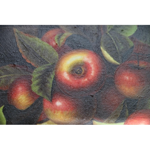 489 - 20th CENTURY SCHOOL, still life apples, oleograph?, unsigned, 12cm x 16cm, in ornate frame 25cm x 29... 