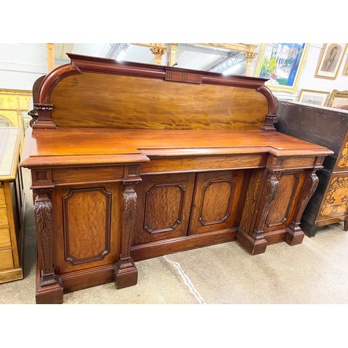 536 - Victorian mahogany chiffonier,230cm long, 72cm depth, 143cm high.