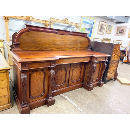 536 - Victorian mahogany chiffonier,230cm long, 72cm depth, 143cm high.