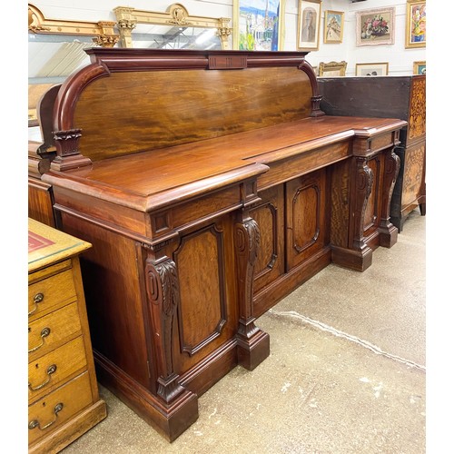 536 - Victorian mahogany chiffonier,230cm long, 72cm depth, 143cm high.