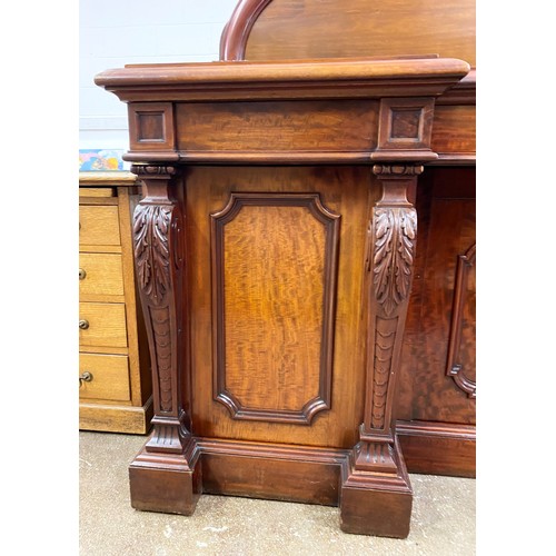 536 - Victorian mahogany chiffonier,230cm long, 72cm depth, 143cm high.