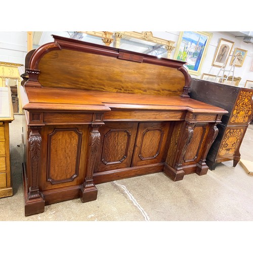 536 - Victorian mahogany chiffonier,230cm long, 72cm depth, 143cm high.