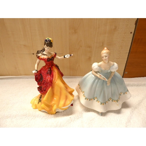 21 - Two Royal Doulton figures, Figure of the Year 1996 Belle HN3703 and First Dance HN3360.