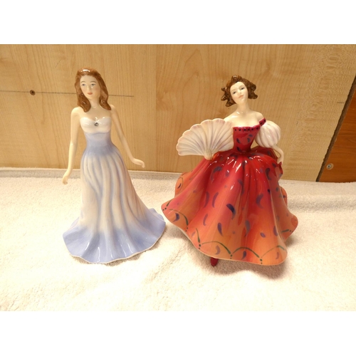 24 - Two Royal Doulton figures, First Waltz HN5093 and April Diamond HN4973.