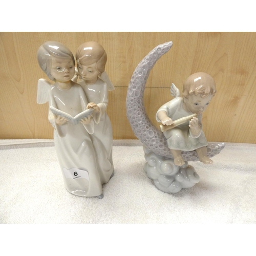 6 - Lladro figure  Daisa 2001 and a Nao Angel figure.