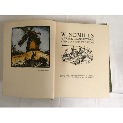 61 - BRANGWYN FRANK.  Windmills. Good col. frontis & plates, title vignette & text illus. Qu... 