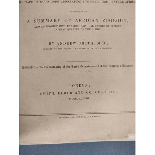 75 - SMITH ANDREW.  Illustrations of the Zoology of South Africa. Parts I & II bound in one vol. 20 g... 