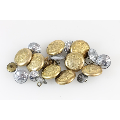 536 - Early 20thC French brass military uniform buttons, the back marked G and Cie. Paris 32, together wit... 