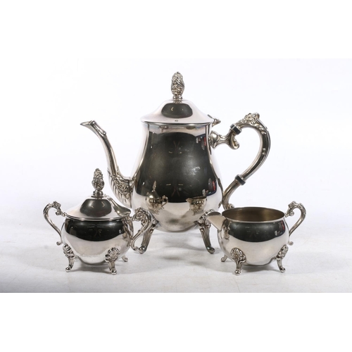 537 - Three piece silver plated tea set