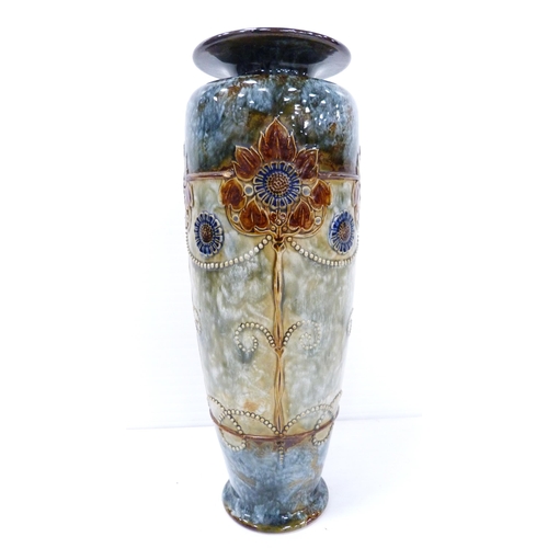 232 - Royal Doulton Lambeth stoneware vase designed by Christine Abbott, c. 1910, in the Art Nouveau style... 