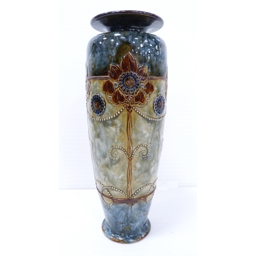 232 - Royal Doulton Lambeth stoneware vase designed by Christine Abbott, c. 1910, in the Art Nouveau style... 