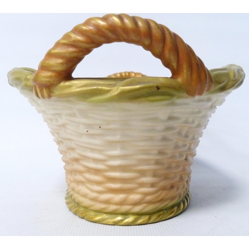 237 - Royal Worcester blush ivory twin-handled basket, c. 1905, with reticulated decoration, shape no. 236... 