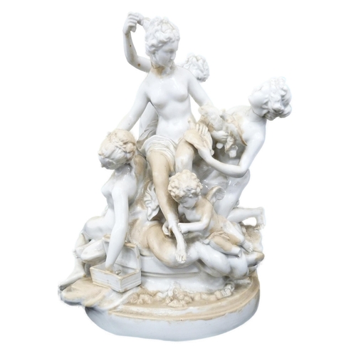 241 - After Louis-Simon Bozoit (19th century)Continental porcelain figure group, 'Toilet of Venus', depict... 