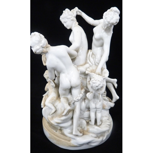 241 - After Louis-Simon Bozoit (19th century)Continental porcelain figure group, 'Toilet of Venus', depict... 