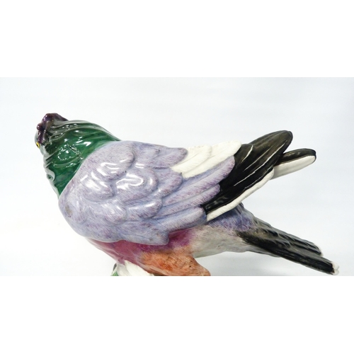 242 - Meissen painted porcelain model of a pigeon (taube) of large form, c. early part of 20th century, gl... 