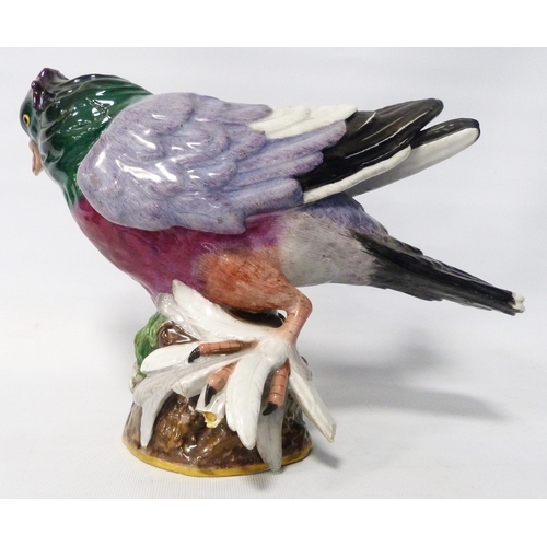 242 - Meissen painted porcelain model of a pigeon (taube) of large form, c. early part of 20th century, gl... 