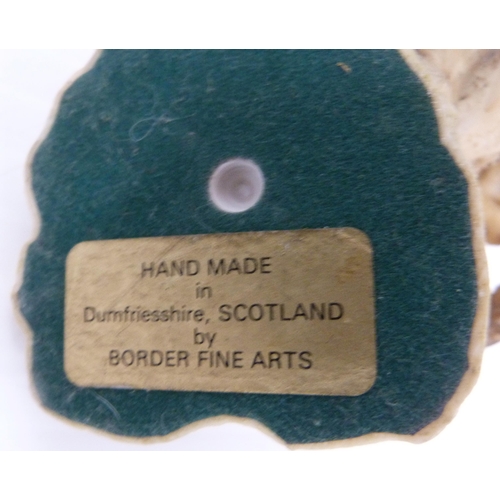 252 - Three Border Fine Arts fox groups designed by Mairi Laing Hunt, one dated '78, all on naturalistic b... 