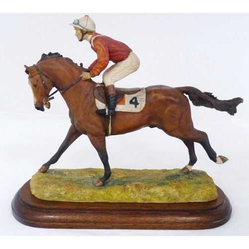 253 - Border Fine Arts limited edition racehorse and jockey group, designed by Anne Wall, the horse number... 