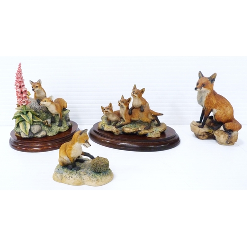 254 - Three Border Fine Arts fox groups designed by Ray Ayres, two limited edition, one titled 'Summer Fun... 