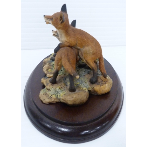 254 - Three Border Fine Arts fox groups designed by Ray Ayres, two limited edition, one titled 'Summer Fun... 