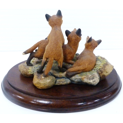 254 - Three Border Fine Arts fox groups designed by Ray Ayres, two limited edition, one titled 'Summer Fun... 